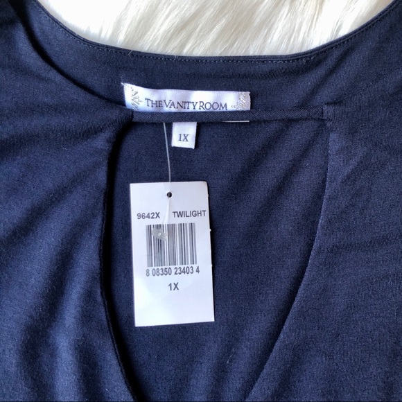 {Nordstrom Vanity Room} NAVY BLUE Soft Jersey Babydoll Dress - Picture 4 of 4